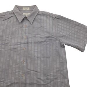 Eighty Eight Gray Striped Button Up Short Sleeve Shirt Grey Mens‎ Large